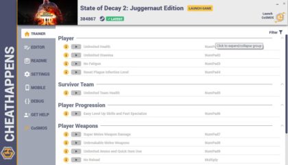 State of Decay 2 Juggernaut Edition Trainer (413769) - Free PC Cheats